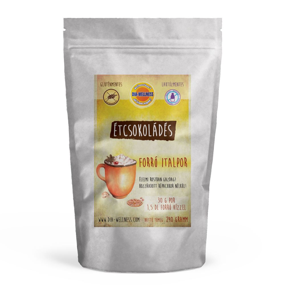 Dia-wellness étcsokoládés forró italpor 240 g (gluténmentes, laktózmentes)