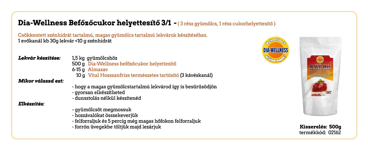 Maltit mentes Dia-Wellness Befőzőcukor Helyettesítő - Image 2