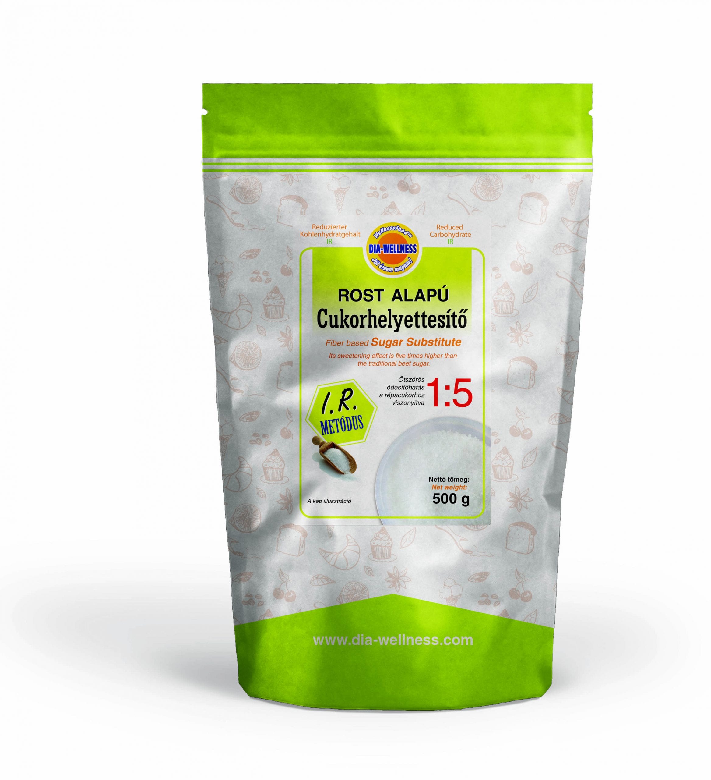 Dia-Wellness rost alapú 1:5 cukorhelyettesítő (ötödannyi) 500 gramm