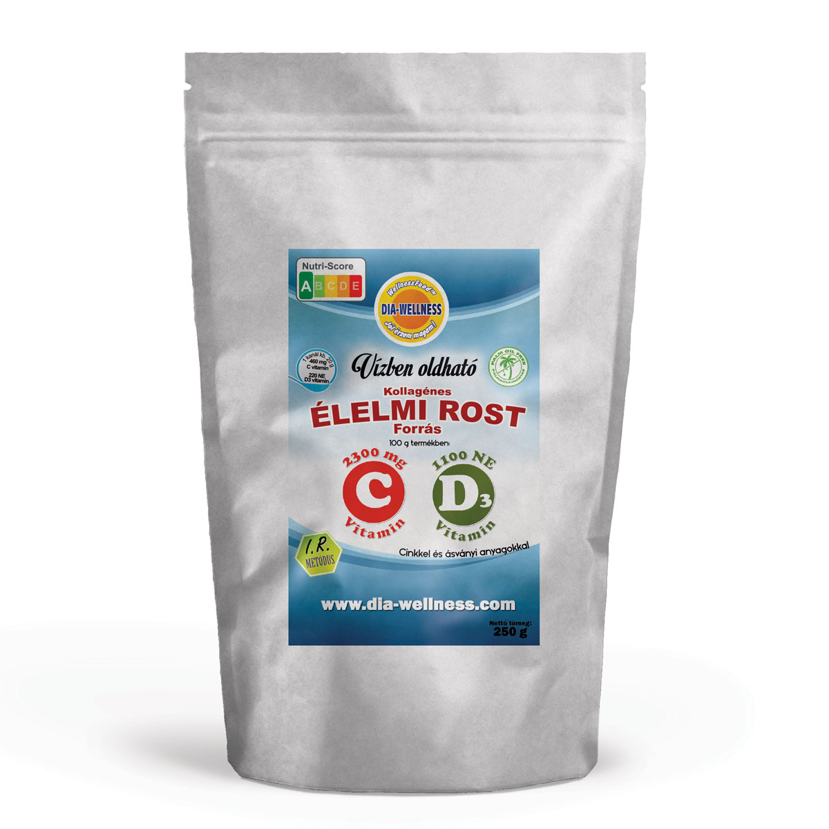 Vízben oldódó kollagénes élelmi rost (vitaminos)