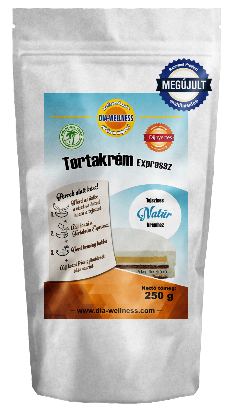Maltit mentes Dia-Wellness Tortakrém Express natúr