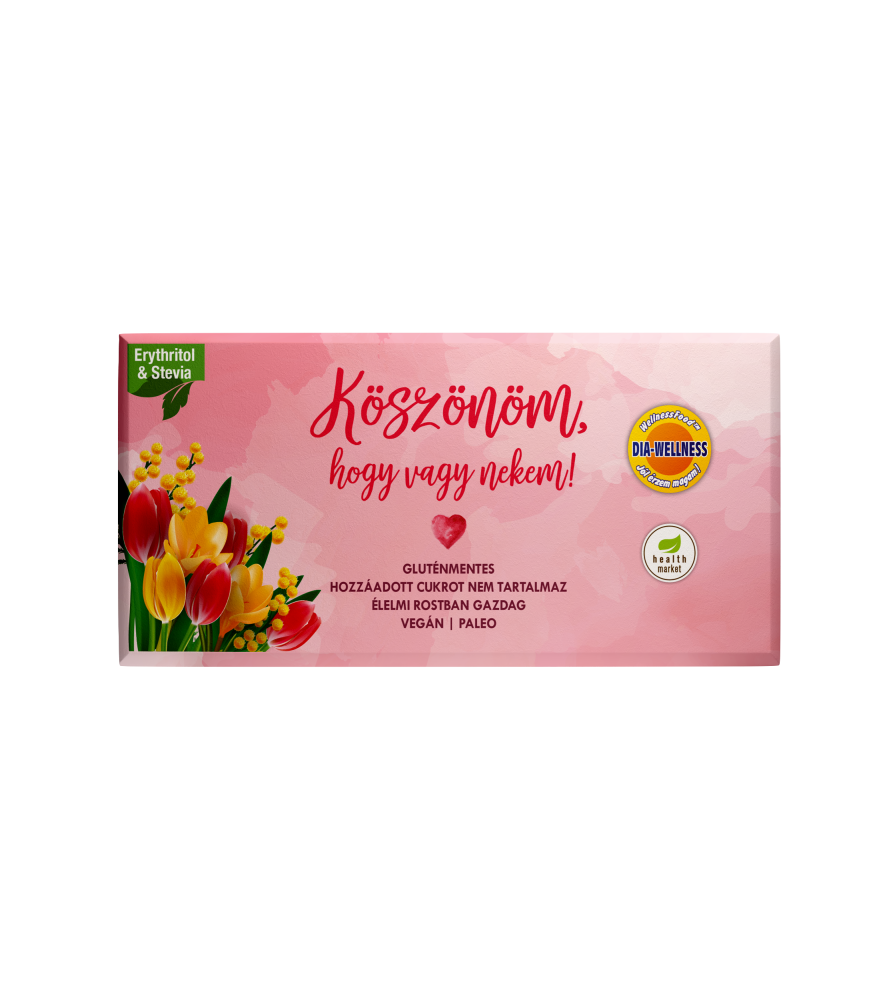 Dia-wellness Kókusztejes fehércsokoládé ribizlivel 80 g