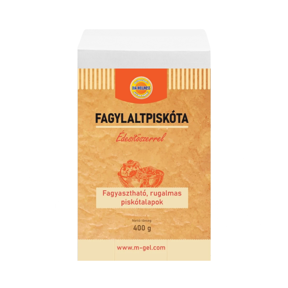 Dia-wellness Fagyasztható fagylaltpiskóta lapok Édesítőszerrel